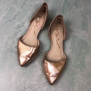 Alice and Olivia Hilary D’orsay flats in gold 6